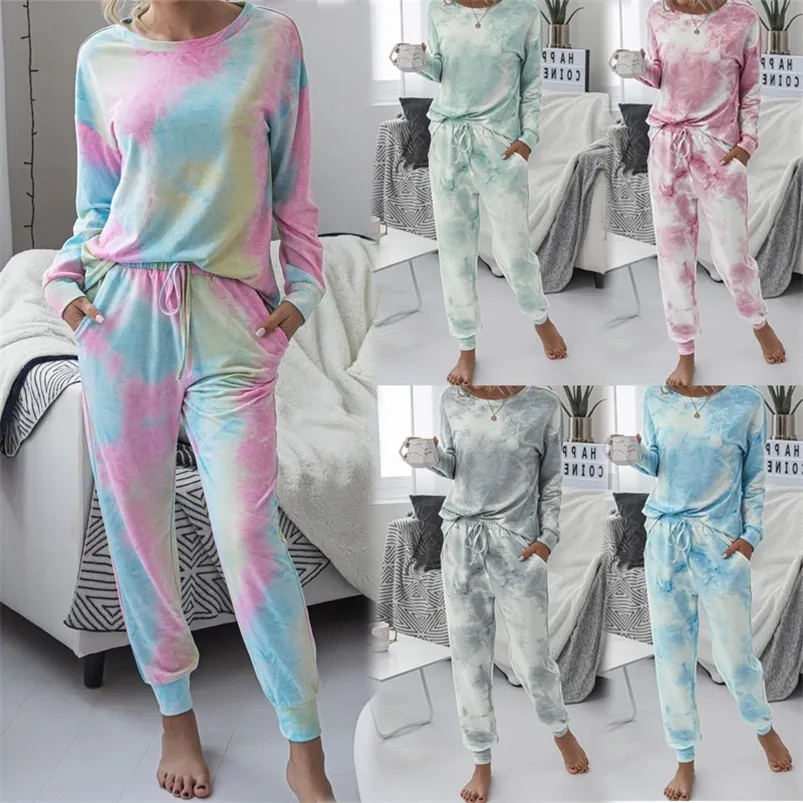 Women's Sleepwear Women's Autumn Winter Pajamas Set Pajama For Women Sets 2 Pieces Sleepwear Long Sleeve Trousers Outdoor Home Clothes Suit 220913