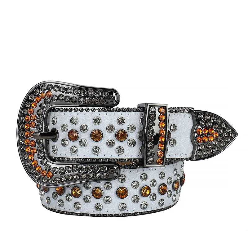 Cinture di strass occidentali dal design di lusso Cintura di diamanti casual Cowgirl Cowboy Bling Crystal Cinturones Para Hombre