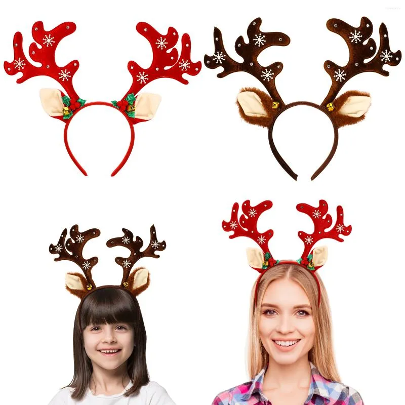 Bandanas ABOOFAN 2pcs Christmas Antler Headbands Holiday Hair Accessories Reindeer Ears Party Headdress