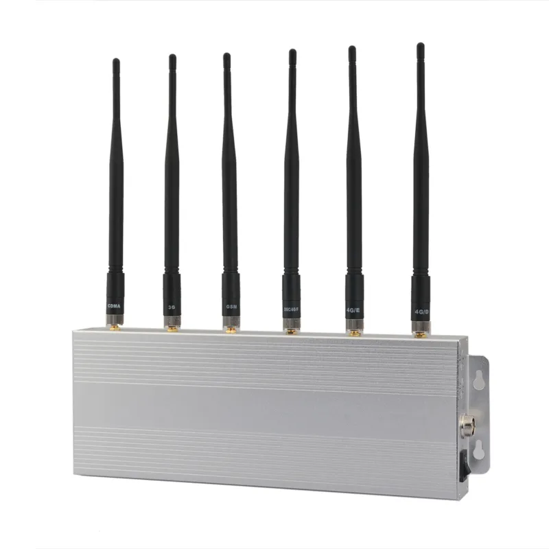 Novo sinal de telefone Shi Eld Jam Mer Detector 6 Bandas Power by Plug Desktop Signal 2G 3G 4G WiFi 2,4 GHz Omni Antena direcional de 5-20 metros