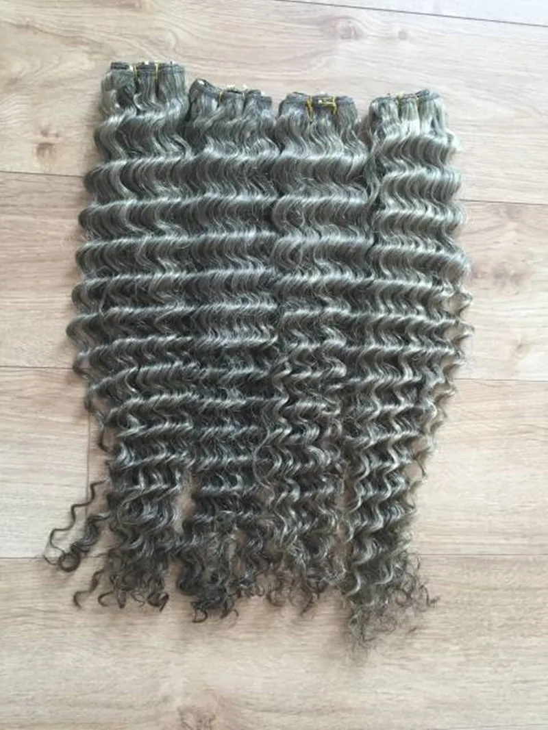 Black Mixed Grey 100Raw Human Hair Bundles Sale e peperoncino Grigio argento Afro Ricky ricci di capelli umani brasiliani intreccia i capelli di trama per intrecciare la spedizione gratuita 1 rantupi