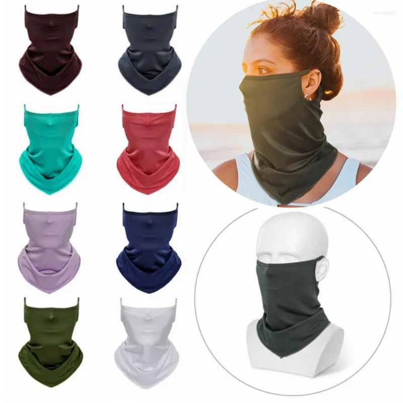 Bandanas 1PC Magic Bandana Ear Hanging Silk Balaclava Cycling Scarf Neck Gaiter Outdoor Anti-Dust Wind Protection Motorcycle Headwear