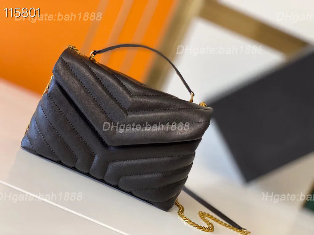 Borsa da donna di design con patta in pelle con catena, borsa a mano di grande capacità, versione aggiornata con chip da 25 cm, borsa a tracolla trapuntata 459749-1 borse diagonali