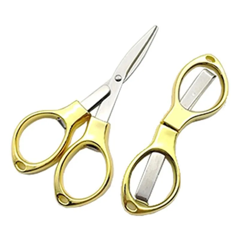 New Stainless Steel Folding Gold Seal Scissors Outdoor Fishing