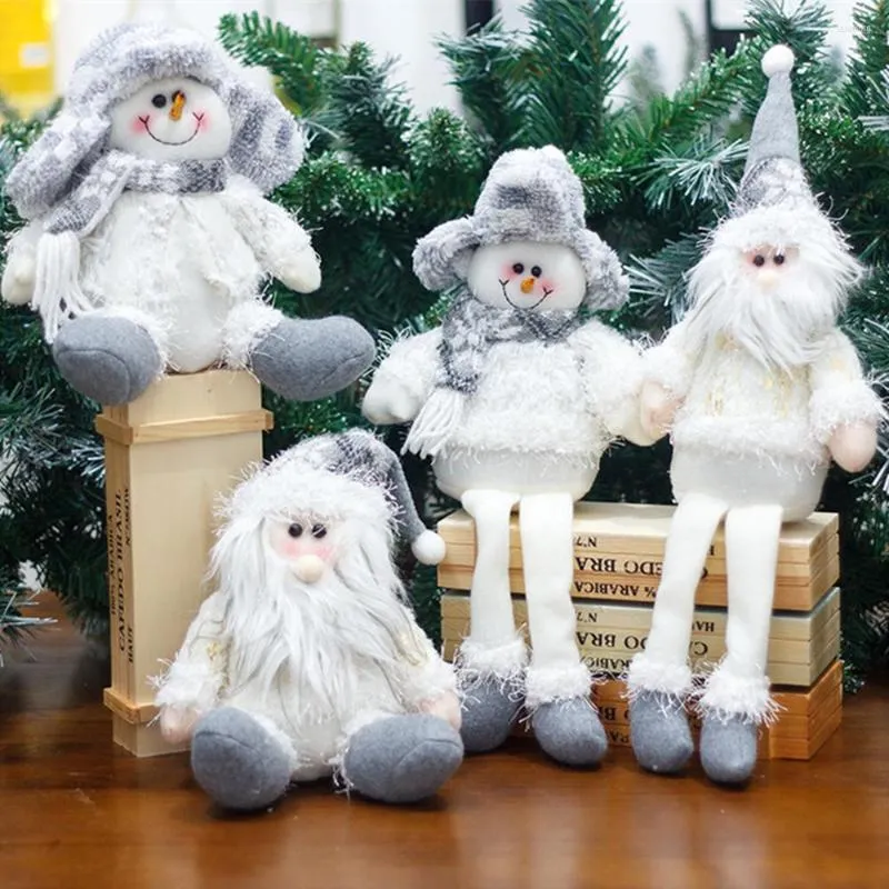 Рождественские украшения куклы сидят/длинноногие Санта-Клаус Гном плюшевые кукол Декор для домашних детей Рождественский подарки 2022 Ноэль