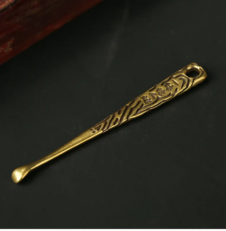 أدوات الشمع dabber metal brass mini dab tool stick ملعقة 72 مم أذن الأذن منظف لتنظيف خزان vape جاف عشب نمر الطباعة dhl