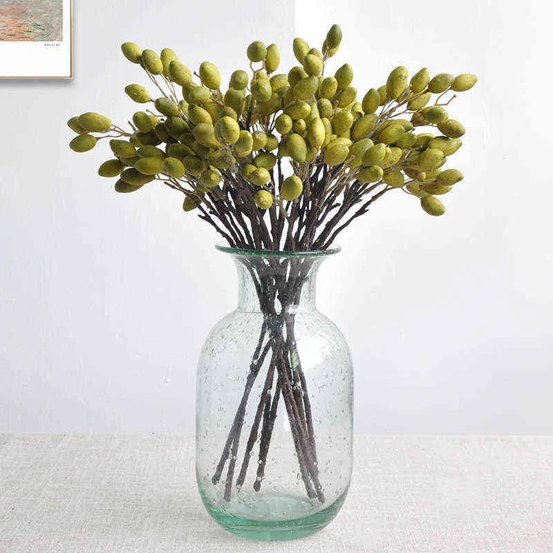 Faux Floral Greenery 1pcs Flor artificial Butery Bouquet Real Touch 40cm Flores decorativas de luxo de luxo Deco Flores Fake Plant J220906