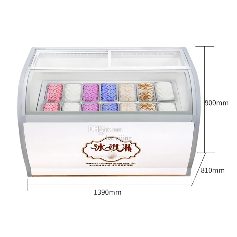 Commercial Ice Cream Showcase Ice Porridge Freezer 6 Round Barrels Kyls Popsicle Display Cabinet