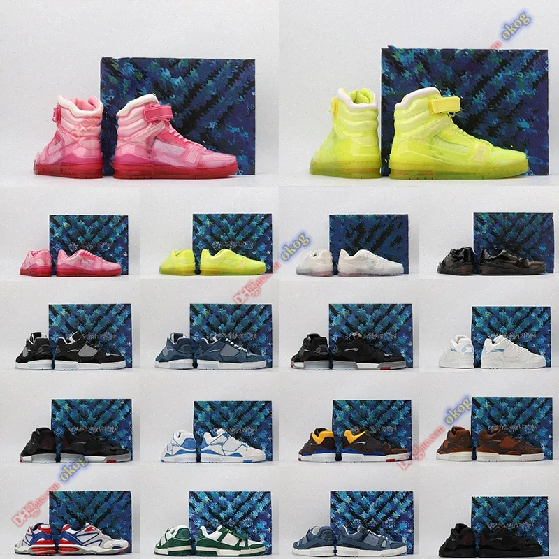 Designer Trainer 408 Low Sneaker Shoes Men Men WomenFashion Printing Monograms Luxury 508 Trainers Geneine Ravoli Roplent Transparent 3D Sneakers