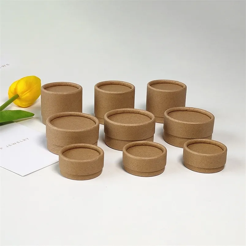 Emballage cadeau écologique 50 PCS / LOT Carton Baume à lèvres Pot en papier Carton Kraft 100% Pot cosmétique biodégradable doublé de cire 220913