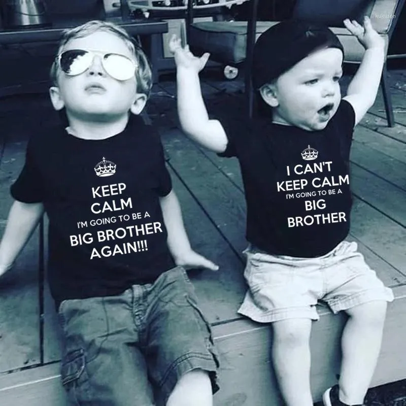 Overhemden zwangerschap kondigen aan dat ik weer een grote broer zal worden Kinderen T -shirt kinderen matching kleding top outfits