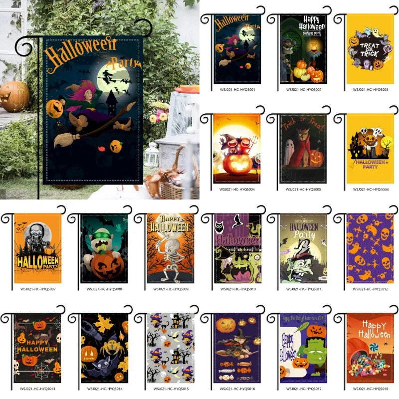 Bandiere di Halloween Banner Happy Halloween Garden Flag Ghost Festival Courtyard Bandiera decorativa per esterni T9I002074