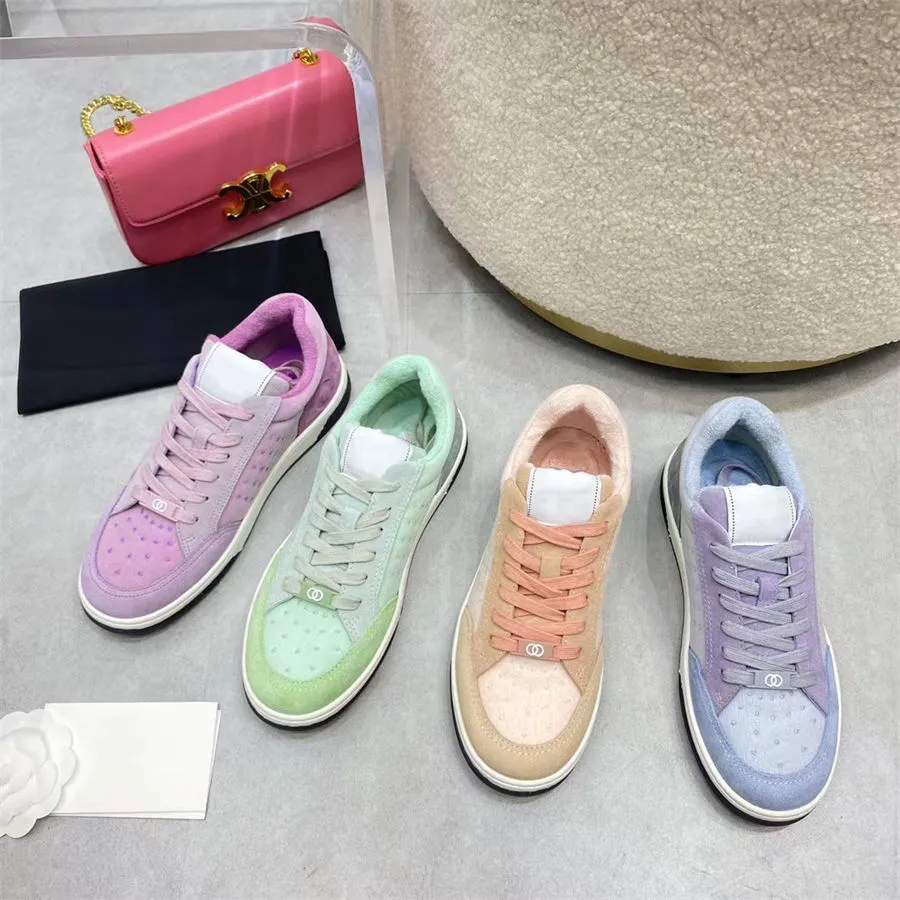 2022 Spring Autumn New Small Fragrance Versatile Casual Shoes Women's Pink Panda Board Shoes Leather