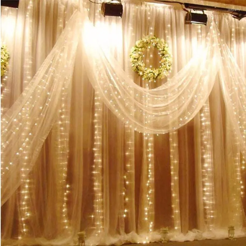 Cuerdas yiyang 3m x guirnaldas de Navidad LED Cierre Año de la cuerda Fairy Xmas Jardín Decoración de bodas Cortina Luz