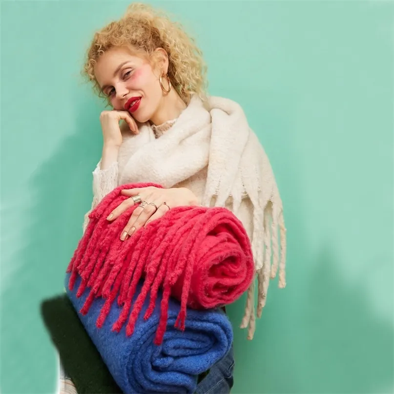 Lenços de designer marca feminino lenço de inverno ladies Soild cor cashmere shawls e envoltórios longos borlas com tástica longa pashmina manta 220913