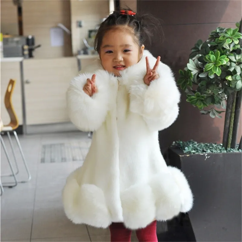 Jackets Girls Baby s Kids Coat Jacket Outwear Sweet Faux Fur Warm Plus Velvet Thicken Winter Autumn Outdoor Fleece Children s Cloth 220912