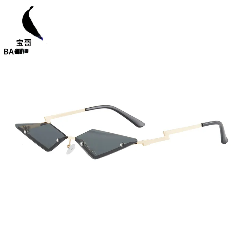 Fashion Cut Edge Cool Sunglasses Men and Women Rimless Metal Glasses Trendy