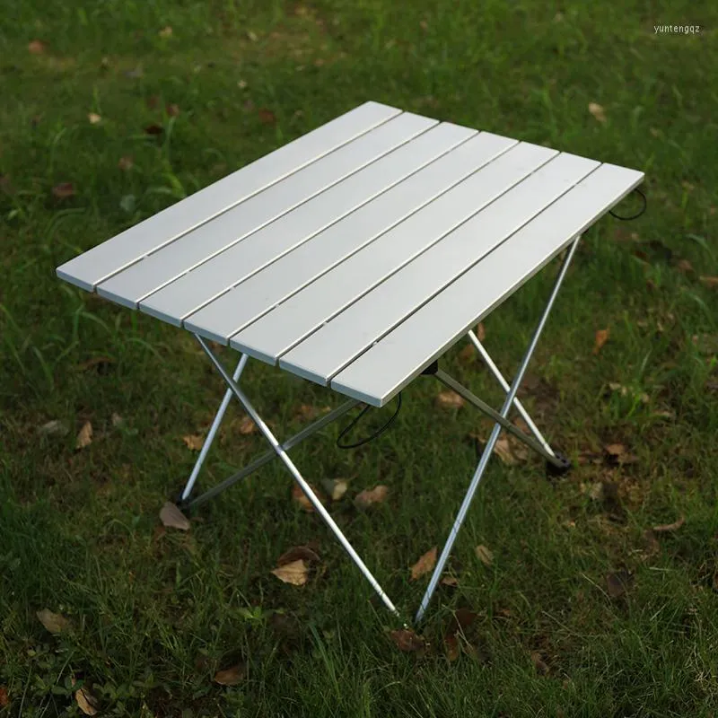 Meubles de camp Table de camping pliante portable ultralégère en alliage d'aluminium extérieur pliable voyage pique-nique randonnée barbecue mobilier de bureau avec