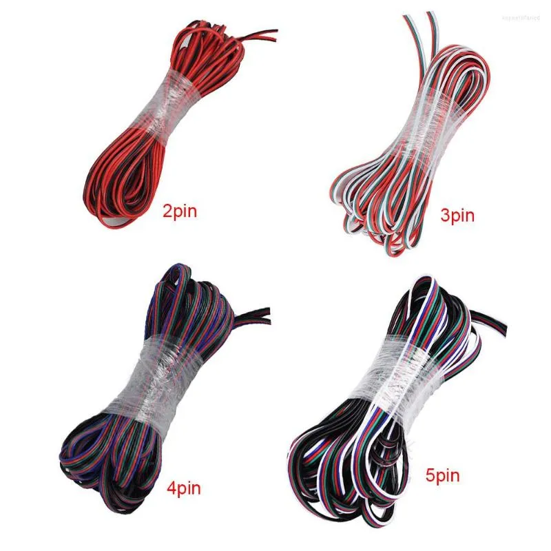 照明アクセサリ5m/10m/20m/50m/100mロール2ピン/3pin/4pin/5pin 22awg ledコネクタ拡張ワイヤケーブルWS2812B WS2811 SK6812 APA102