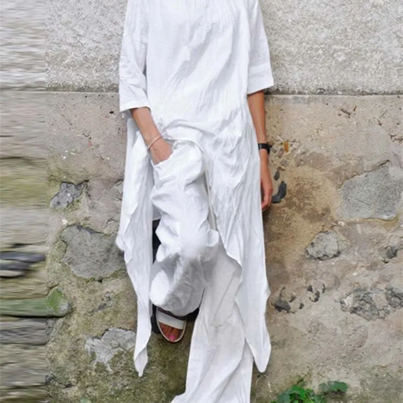 Женские брюки с двумя частями Zanzea Fashion 2pcs Широй штаны, наборы блузки с длинным рукавом с длинным рукавом