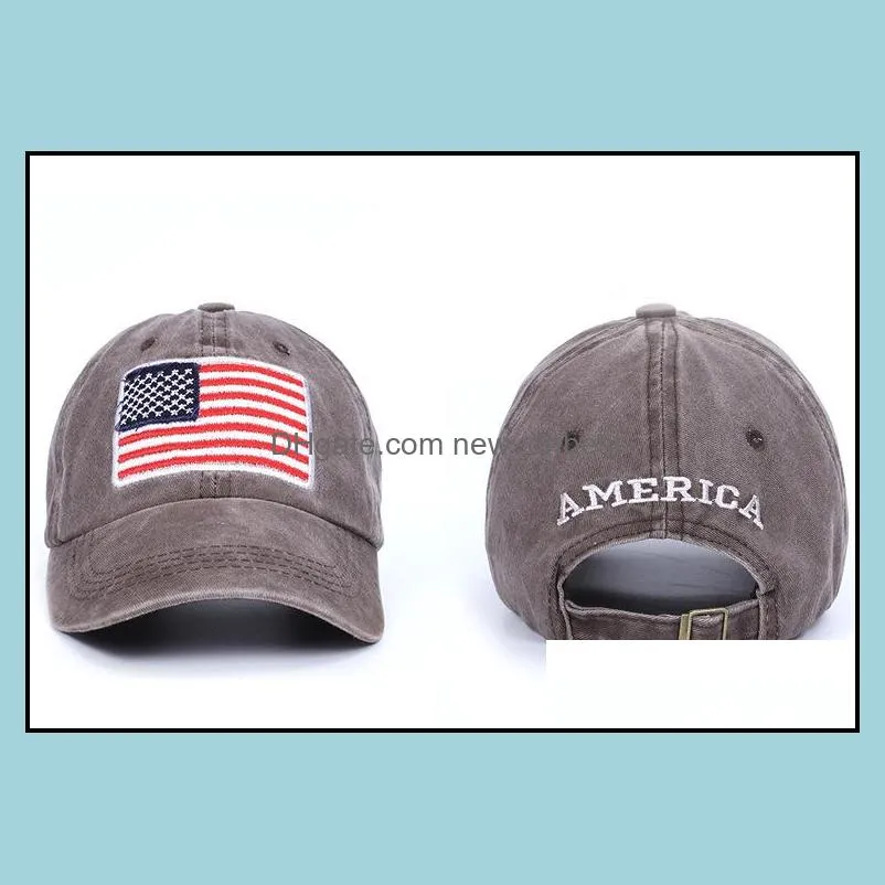 fashion vintage washed cotton patriotic ball caps baseball sun hat men womens embroidered us flag cap