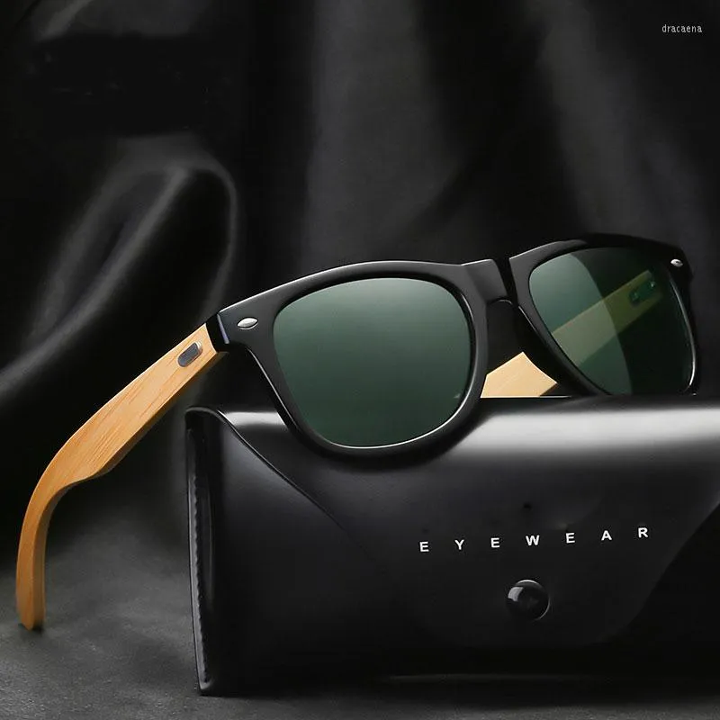선글라스 2022 대나무 나무 광장 브랜드 디자인 남성 여성 코팅 거울 태양 안경 레트로 UV400 음영 Gafas De Sol