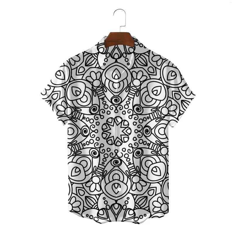 Camisas casuais masculinas de verão masculino de camisa havaiana praia de moda de moda vintage blusas tribais étnicos camisa masculina ropa hombre