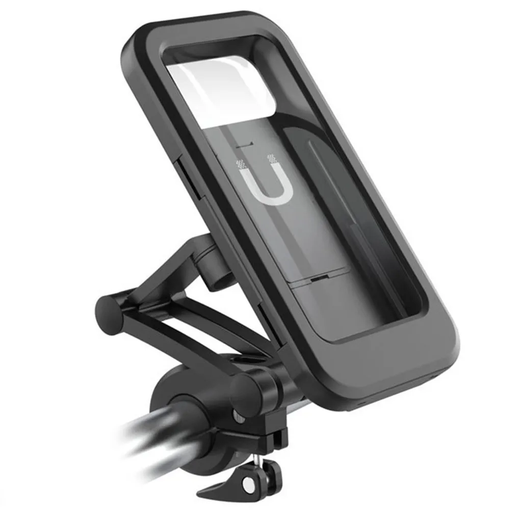 Soporte impermeable para teléfono de bicicleta de motocicleta, altura giratoria de 360° ajustable con clip de teléfono para manillar de pantalla táctil