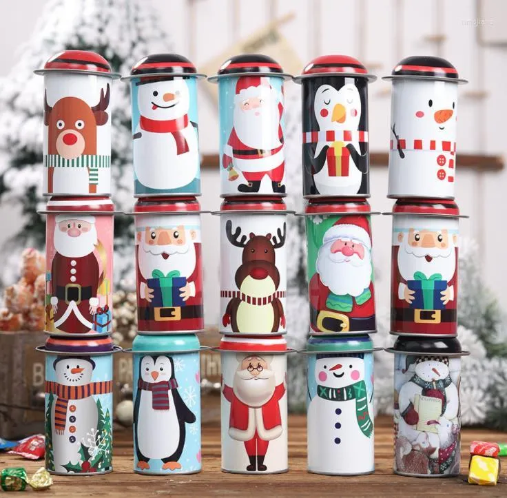 Prezent Wrap świąteczne cukierki Tin Pudełko Święto Przechowywanie Święty Święty Snowman Dekoracje żelazne Sn1833