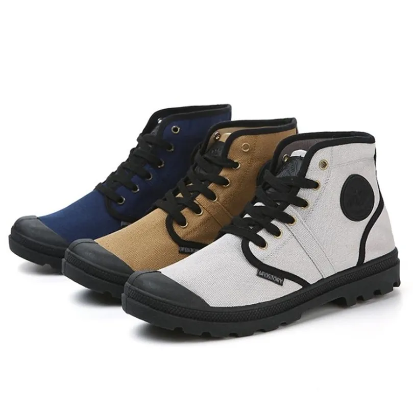 Dress Shoes Men Sport Classic Canvas High Top Vulkanised Athletic Sneakers Laceup Flat Casual Male Footwear 220913