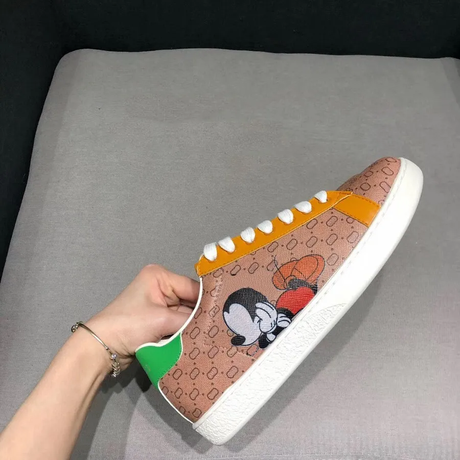 Fashion Top Designer Shoes real leather Handmade Canvas Multicolor Gradient Technical sneakers women famous shoe Trainers by brand S189 06