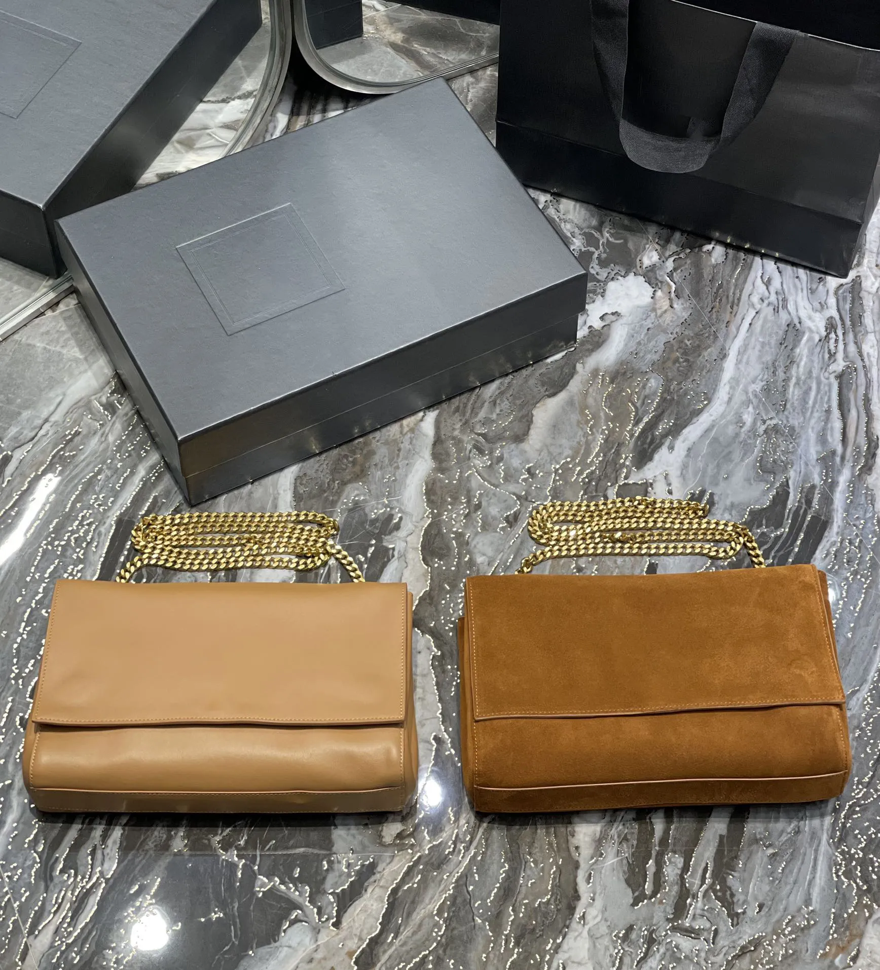 Сумка YSWOMEN L Цепная сумка для плеча модные дизайнерские дизайнерские сумочки с одной плечой мессенджера почтовых сумок Простая кожа и замша с обеих сторон можно использовать