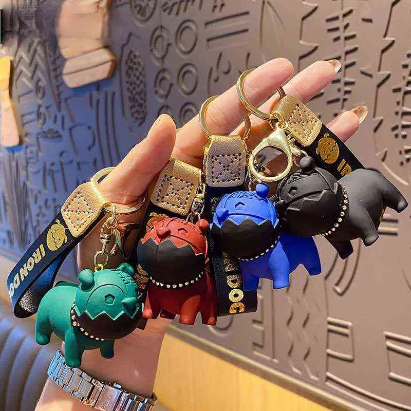 Keychains Cartoon Resin Keychain Cute Mechanical Dog Keychain Accessories Charm Female Creative Bag Key Chain Friends Car Key Pendant Gift T220909