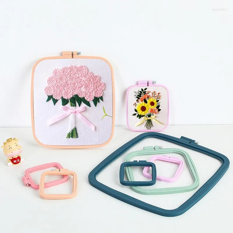 Sewing Notions & Tools Square Plastic Embroidery Hoops Tool Frame Set