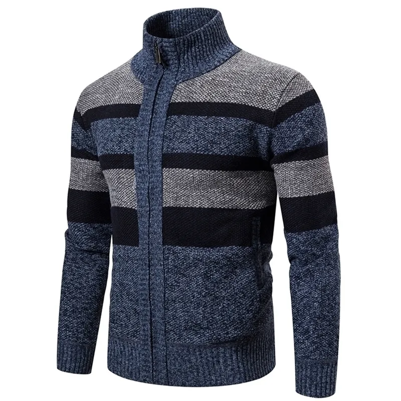 Mens Sweaters Autumn Cardigan Clothes for Men Jackets Coats Winter Sweater Striped Knitted Slim Fit Coat 220912