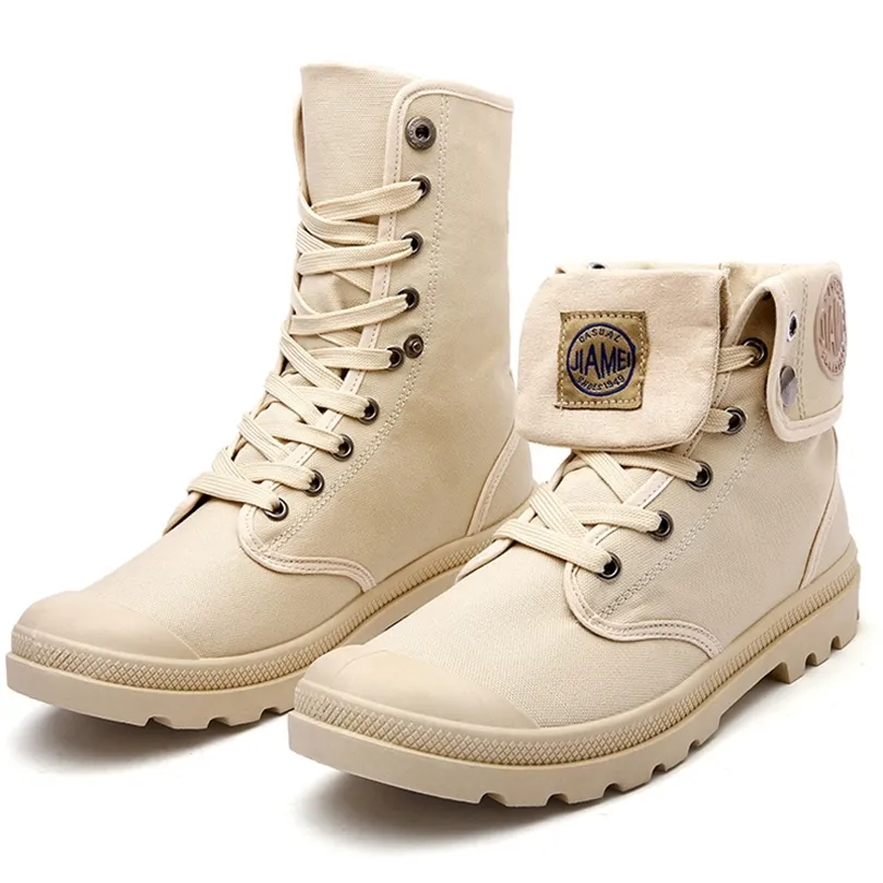 Boots Men Military Outdoor Fashion Canvas High Top Shoes Nased Ongle Chelsea Zapatos de Hombre 220913