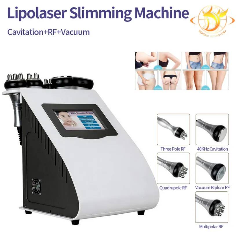 Inga biverkningar Ansiktsskyddet Lyftande fettsugning Ultraljudskavitation Body Slimming Vakuum RF Fat Loss Beauty Machine334