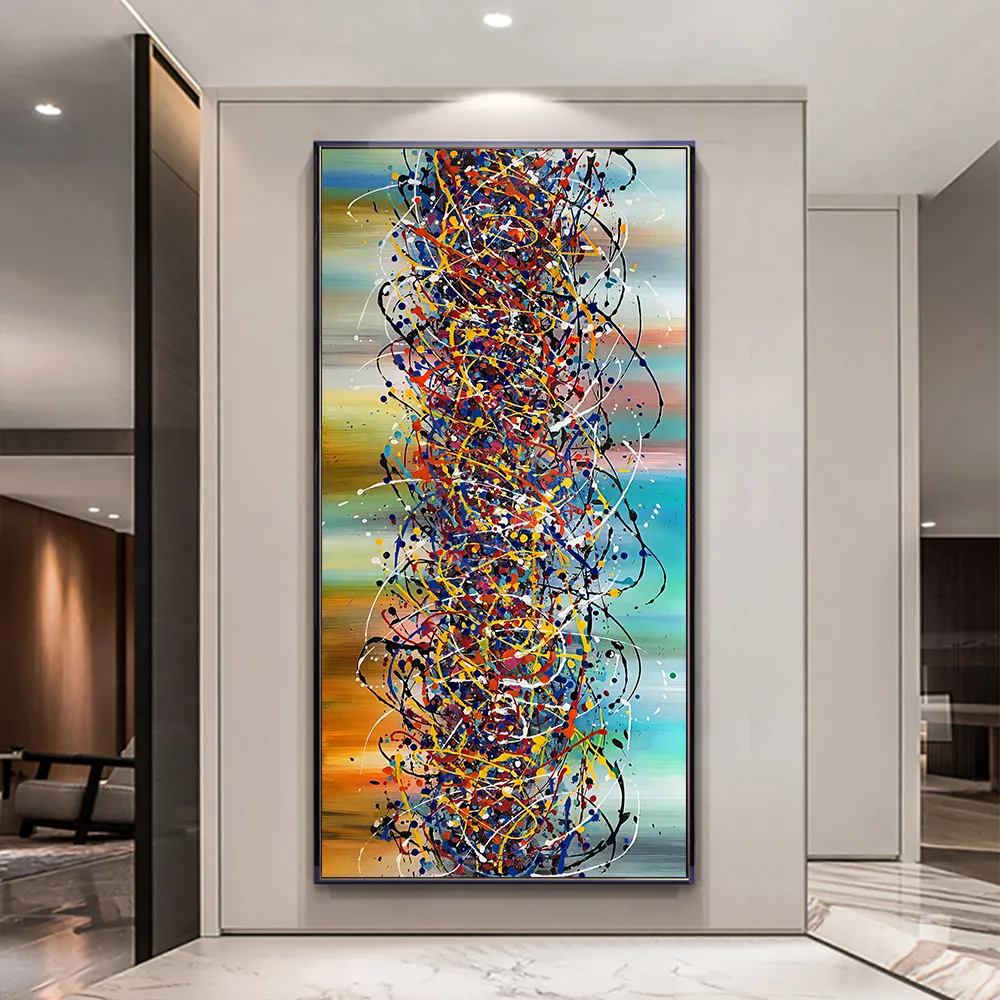 Abstract Colorful Painting Printed On Canvas Wall Art Posters And Prints Abstract Wall Artworks Pictures For Living Room Decor