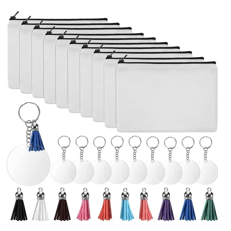 Transfer Case Keychain Keychain Blanks Set: 10 Canvas Pouches For DIY... From Qiyue07, $13.3 ...