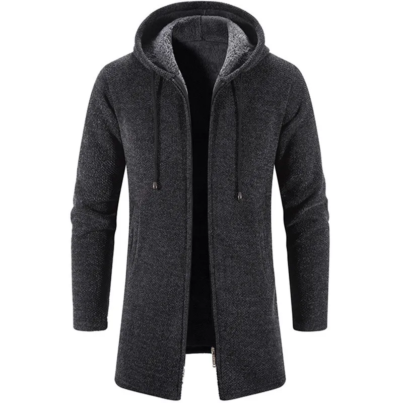 Fashionable Solid Black and White Jacket with Long Cardigan for Men