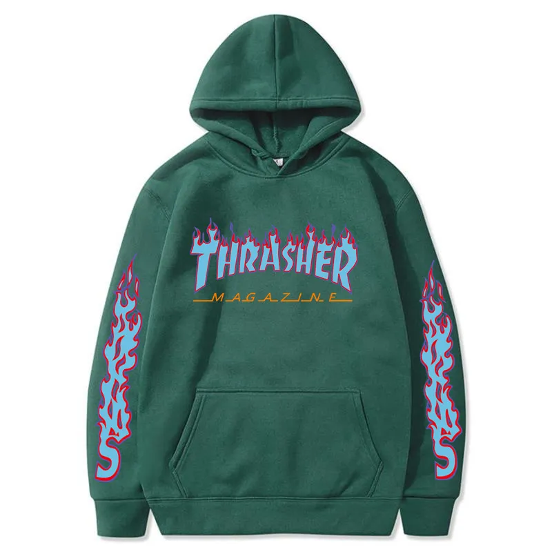 Blue and sales green thrasher hoodie