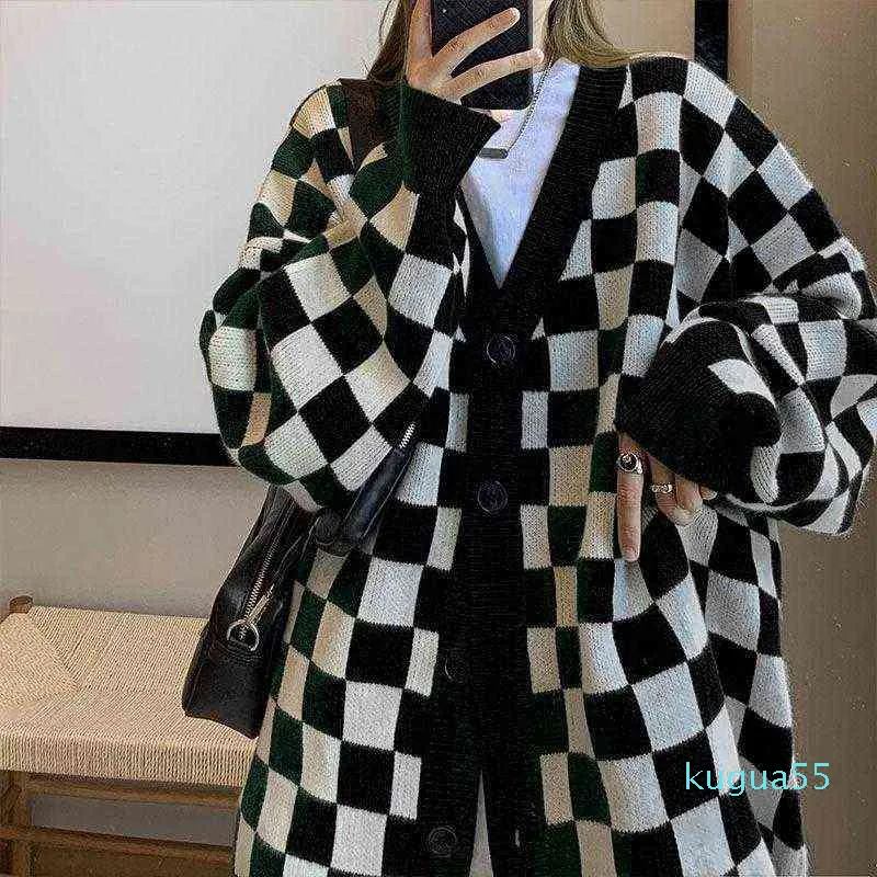 Tröja Deeptown Korean Fashion Plaid Vest Sweater Women Japanese Style Overiz