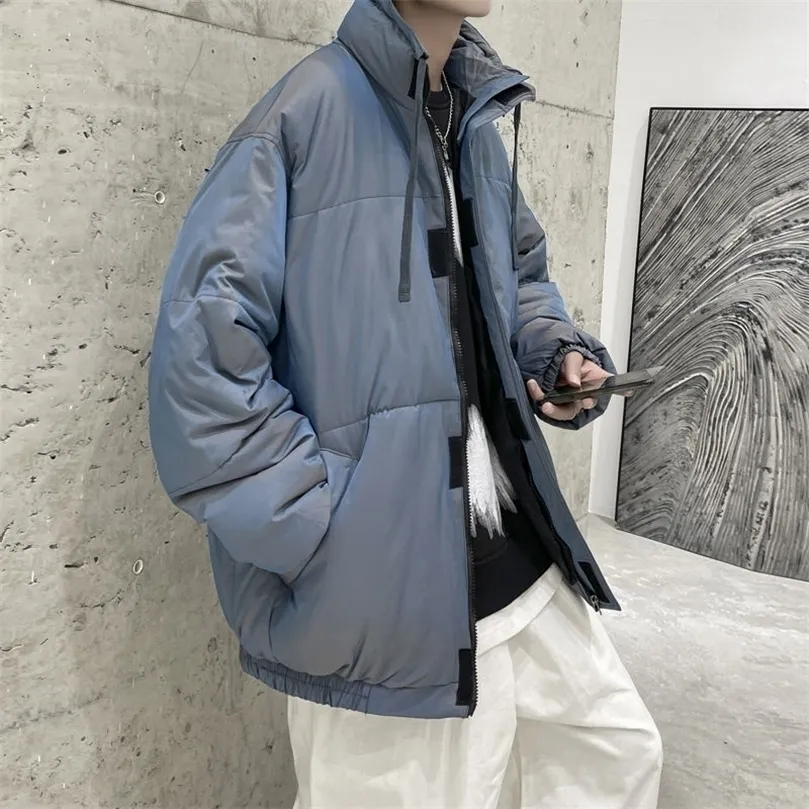 Masculino abaixo da jaqueta de inverno de parkas homem quente moda 3 cores casual thicke Down Jacket Men coreano solto casaco curto parker grande tamanho m5xl 220914