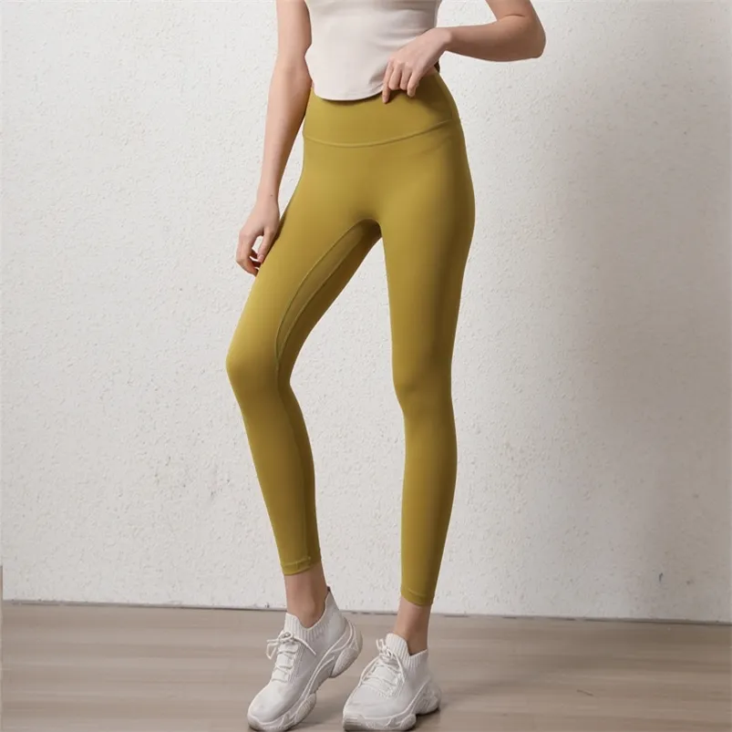 طماق النساء لا T Yoga Pants تجريب النساء اللباس الداخلي للياقة نايلون عالية الخصر السراويل الطويلة أنثى الورك دفع الجوارب النساء ملابس الصالة الرياضية 220914