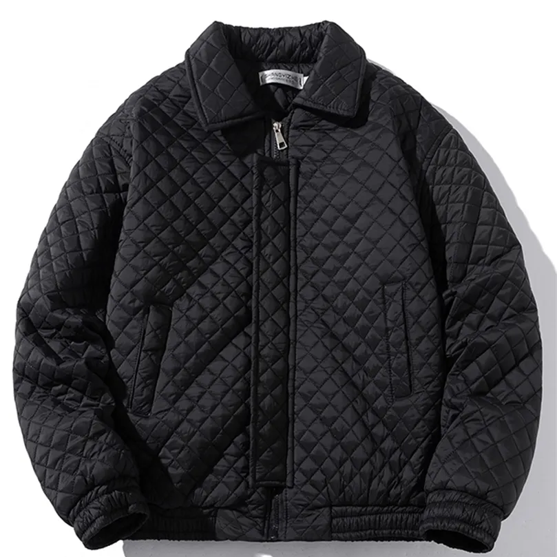 Hommes vers le bas Parkas Una Reta solide Argyle veste automne hiver manteau hommes vêtements coton Parkas Vintage vestes à glissière pour hommes 220914