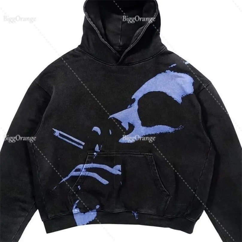 Sweats à capuche pour hommes Sweatshirts Streetwear Emo Print Sweat à capuche pour hommes Pull à capuche respirant Lâche Allmatch Hommes et Femmes Automne et hiver 220914