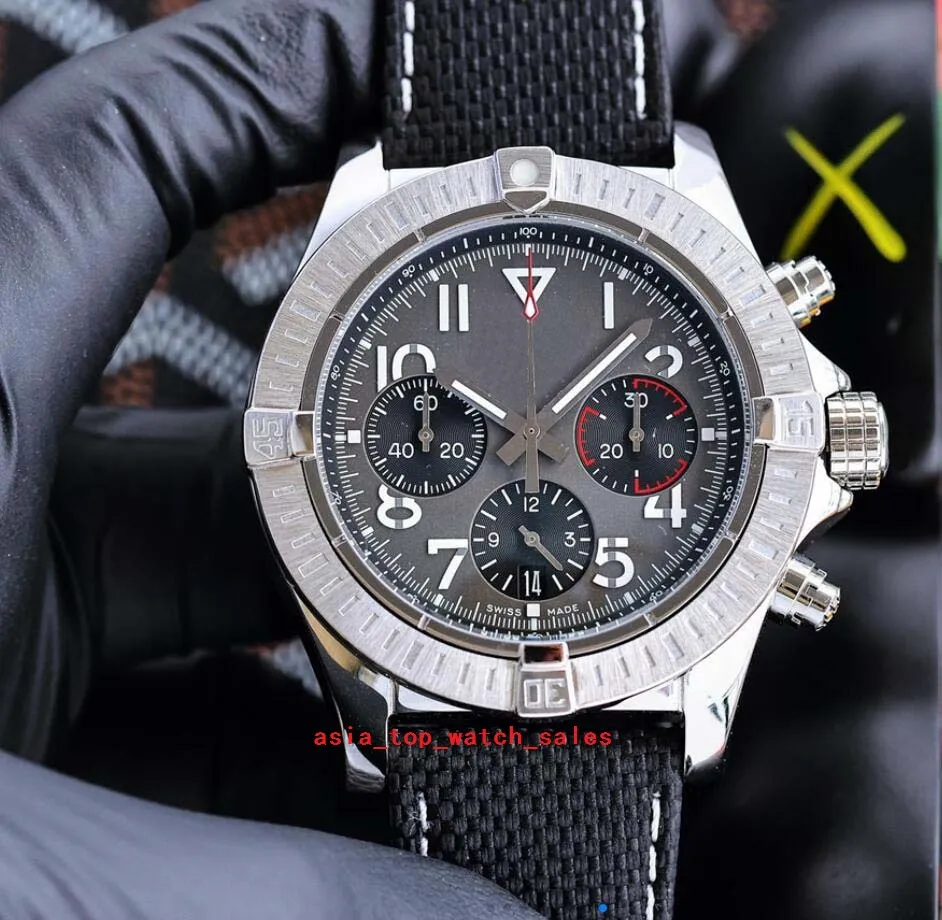 Topselling Multi Styles Super-Avenger MENS WRISTWATCHES AUTO DATA 43 mm wielofunkcyjny chronograf działający VK kwarcowy pasek Pasek Rafinowany stalowy zegarek męski