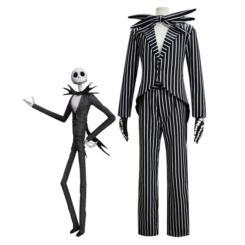 Kostümthema Alpträume vor Weihnachten Jack Skelington Sally Cosplay Herren Frauenkleid Set Halloween Party 220915