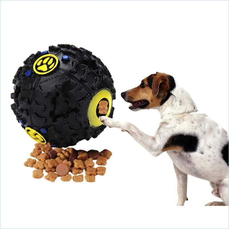 Dog Toys Chews Dog Toys Pet Puppy Sound Ball Leakage Food Toy Cat Squeaky Chews Squeaker Supplies Drop Delivery 2021 Home Garden SPOR DHSM7