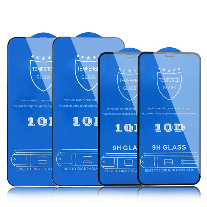 10D Vollkleber Displayschutzfolie Transparent Gehärtetes Glas Für Iphone 14 Pro Max 14Pro 12 Mini 11 12Pro 11Pro 7 8 6 Plus